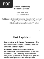 Software Engineering B.Tech CSE Sem-I