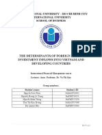 The Determinants of Foreign Direct Investment Inflows Into Vietnam and Developing Countries