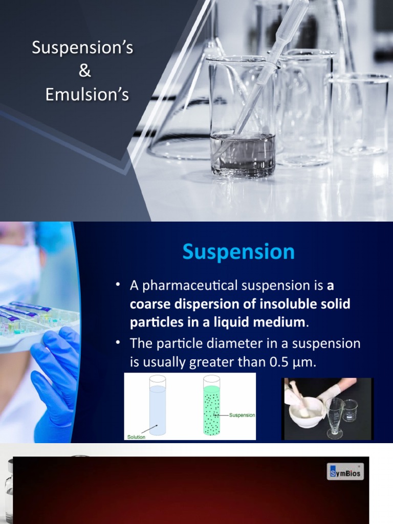Suspension & Emulsions PDF Emulsion Suspension (Chemistry)