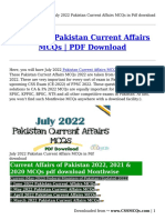 Pakistan Current Affairs MCQs July 2022 PDF