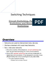 Switching Techniques: Circuit Switching, Packet Switching and Message Switching