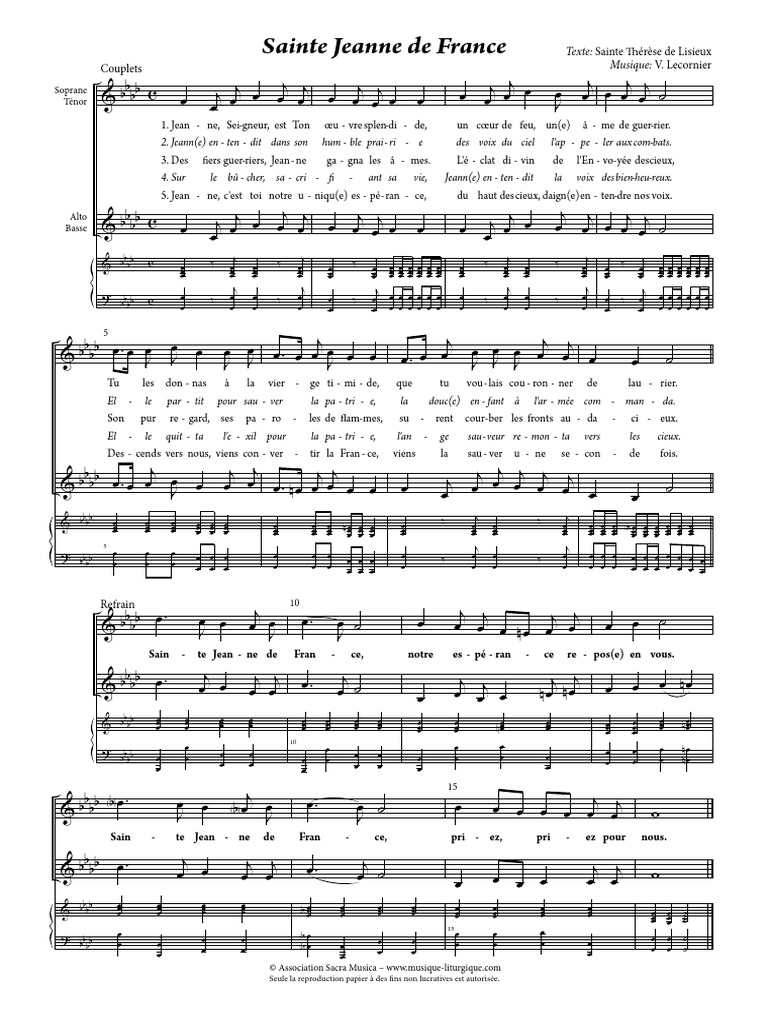 Sainte Jeanne de France PDF Chant Musique vocale