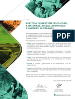 Politica de Gestion de Calidad-Ambiental-social-seguridad Salud en El Trabajo 2019 Buenaventura