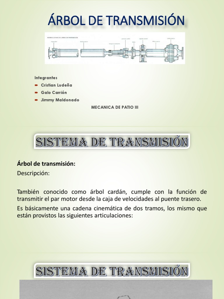 Arbol de Transmision 2 | PDF | Vehículo de motor | Física Aplicada e ...