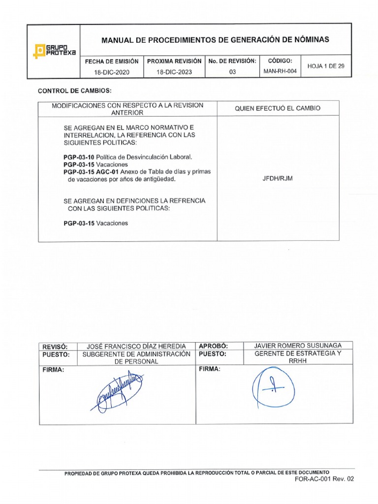 Manual de Procedimientos de Nómina | PDF | Salario | Contabilidad