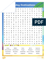 Holiday Destinations Word Search