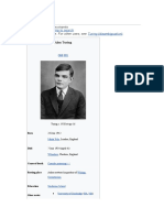 Alan Turing: "Turing" Redirects Here. For Other Uses, See