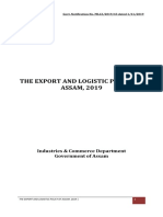 Export and Logistic Policy of Assam 2019