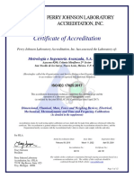 Certificate of Accreditation: Perry Johnson Laboratory Accreditation, Inc