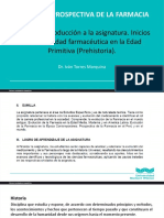 Sesion 1 Introduccion A La Asignatura - Prehistoria de La Farmacia