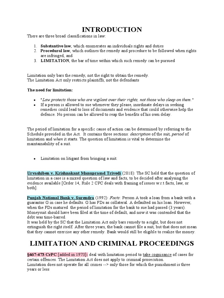 Limitation and Court Fees Act PDF Lawsuit Statute Of Limitations