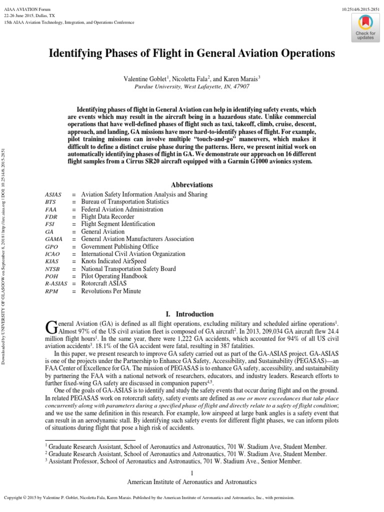 Identifying Phases Of Flight In General Aviation Operations – FETBH