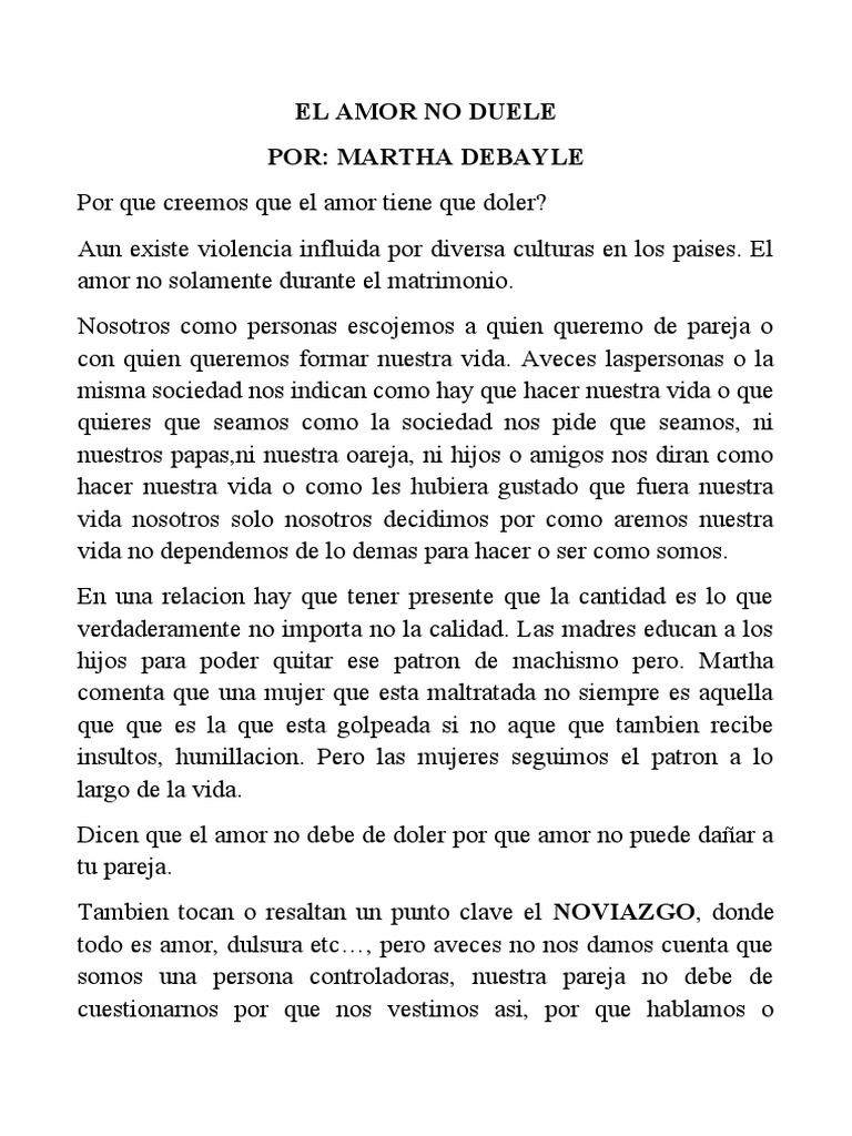 El Amor No Duele | PDF | Amor