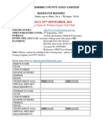 Mixed Foursomes Entry Form 2022