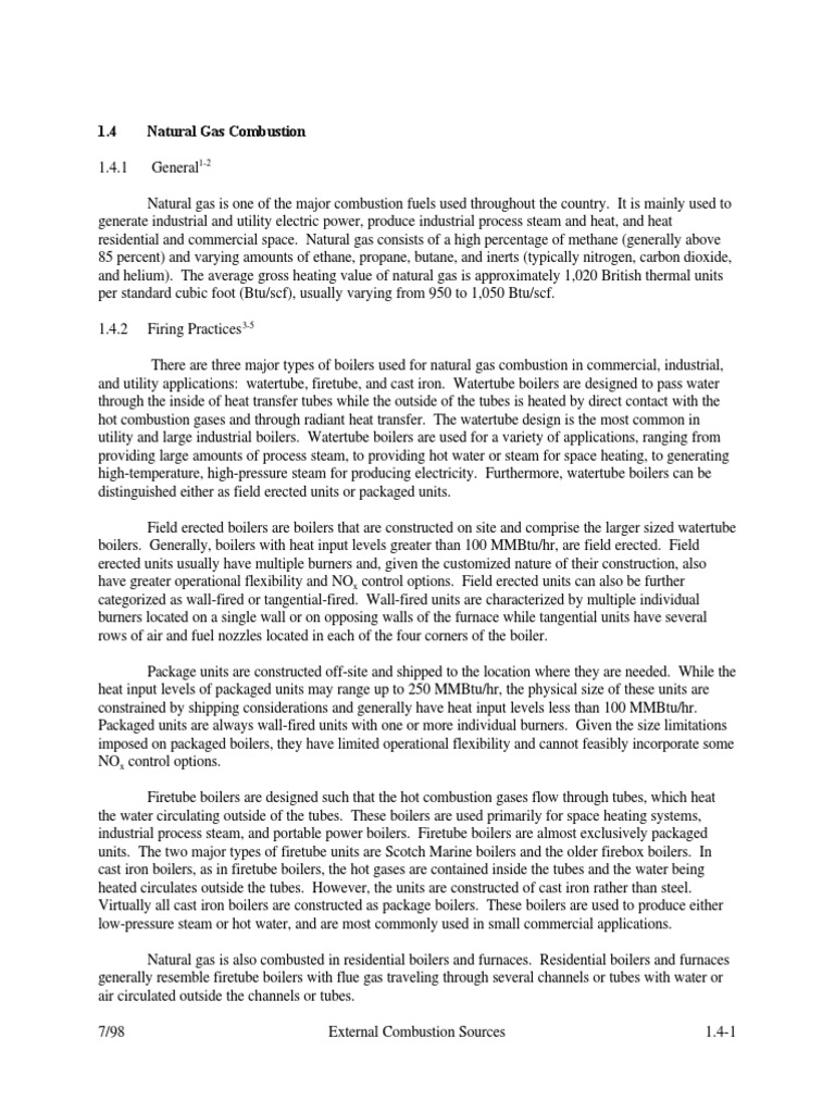 Natural Gas Combustion | PDF
