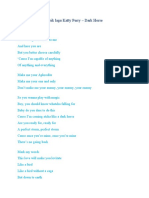Katty Perry - Dark Horse lyrics summary