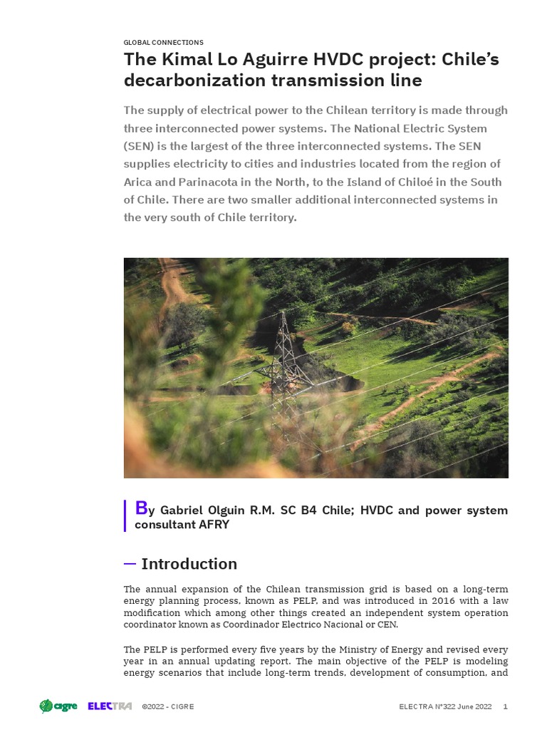 The Kimal Lo Aguirre HVDC Project: Chile's Decarbonization Transmission ...