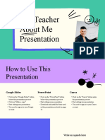Green Purple and Blue Fun Doodle and Blobs Fun Teacher About Me Creative Presentation SlidesCarnival