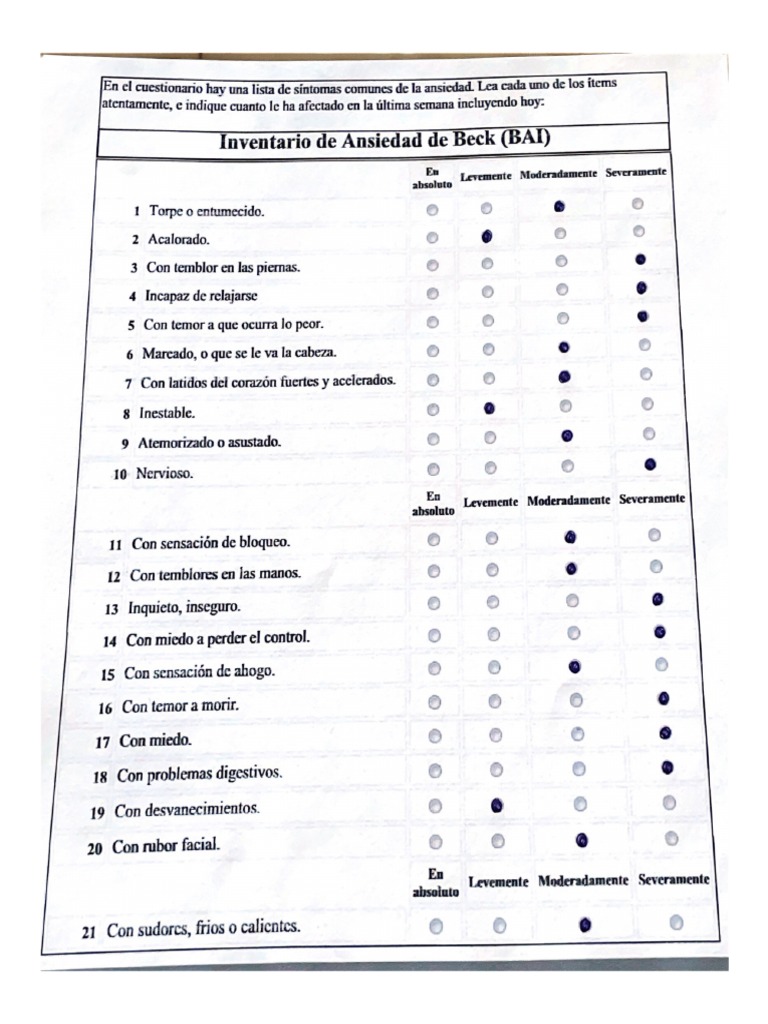 Inventario de Ansiedad de Beck PDF