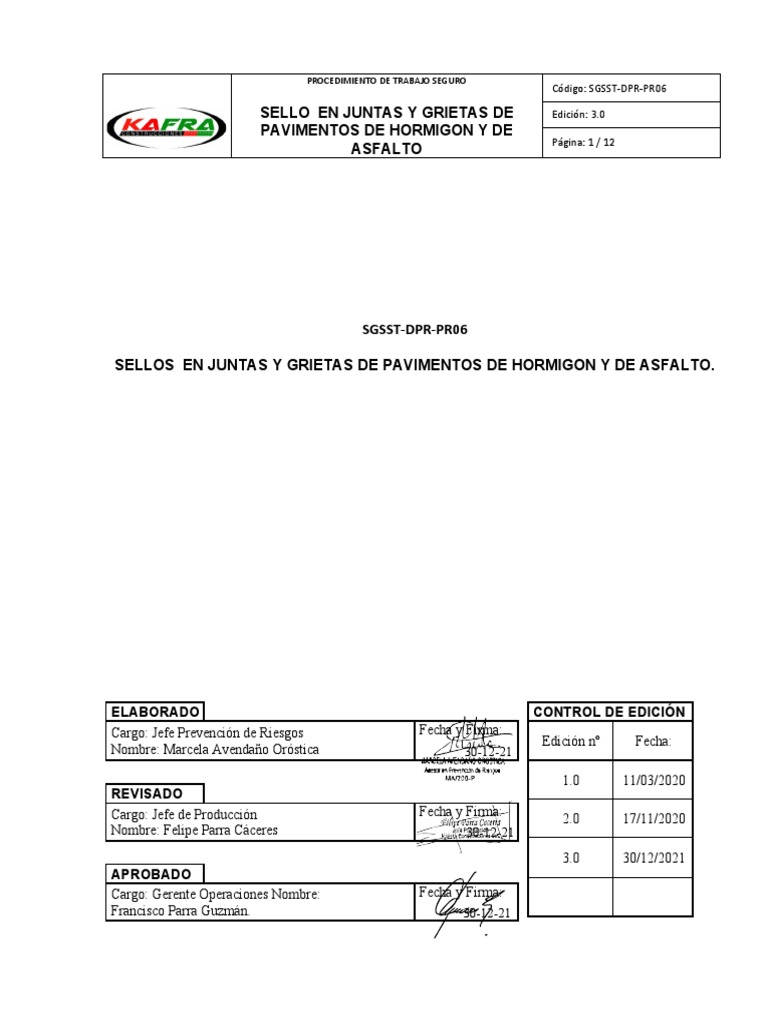 Sello en Juntas y Grietas de Pavimentos de Hormigon y de Asfalto | PDF ...