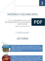 HYC U3 T2 - El Desarrollo de La Ciencia y Preservación de La Cultura Clásica en La Edad Media