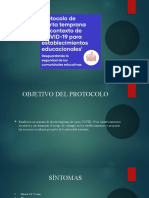 Protocolo de alerta temprana COVID-19 en establecimientos escolares