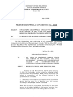 Revenue Memorandum Circular No. 51 - 2008: Bureau of Internal Revenue
