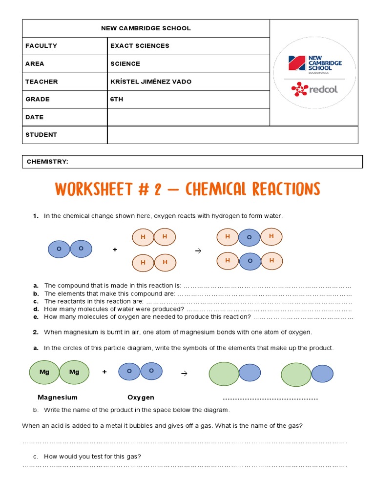 Chemical Reactions Taller | PDF | Chemical Reactions | Oxide