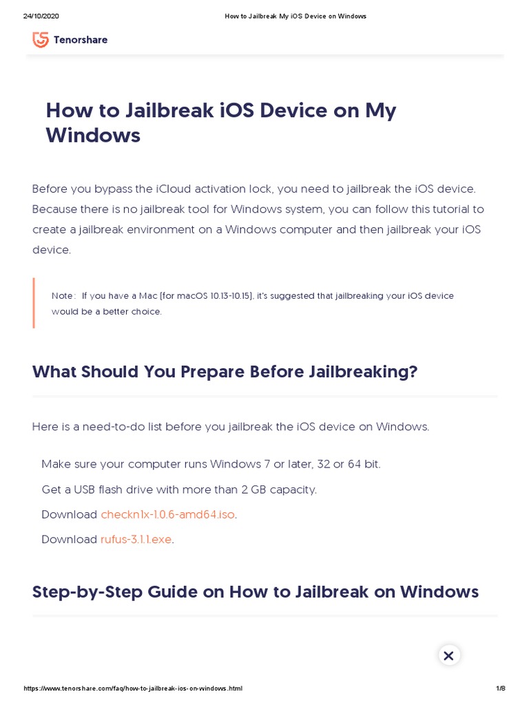 How To Jailbreak My iOS Device On Windows PDF Ios Usb Flash Drive