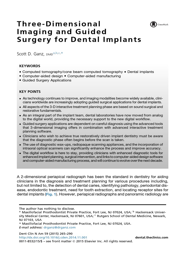 3D Imaging for Dental Implants | PDF | Dental Implant | Ct Scan