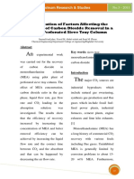 Investigation of Factors Affecting The Efficiency of Carbon Dioxide Removal in A Single Perforated Sieve Tray Column