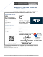 Constancia inscripción Registro Nacional Grados Títulos bachiller Administración