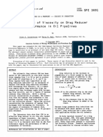 The Effect of Viscosity On Drag Reducer Performance in Oil Pipelines SPE-3691