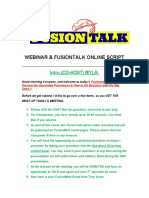 Webinar & Fusiontalk Online Script: Intro (CO-HOST) MYLA