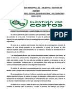 Gestión de costos industriales: conceptos, clasificación y objetivos