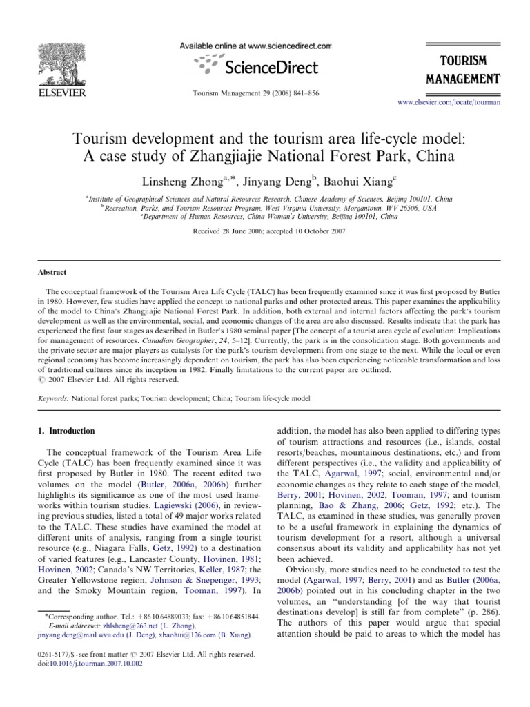 Tourism Development in Zhangjiajie Park | PDF | Survey Methodology ...