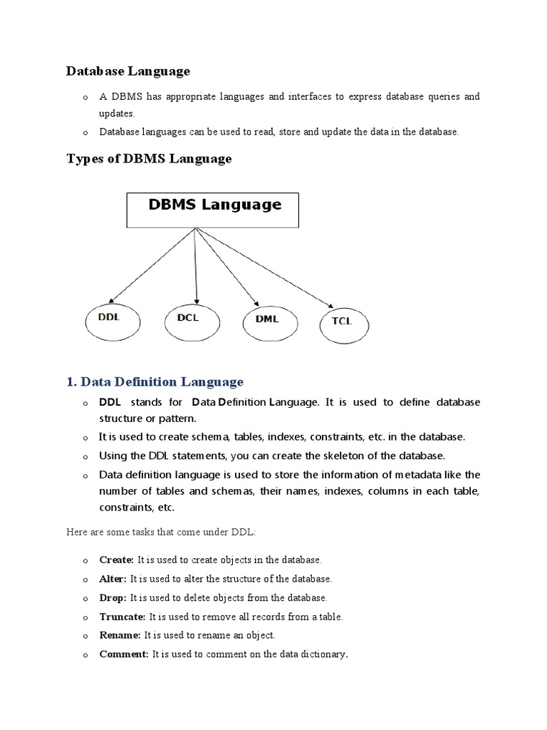 Database Language | PDF | Databases | Data Management