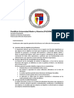 Cuestionario Sobre Aspectos Generales de Las Finanzas en La Dirección de Proyectos