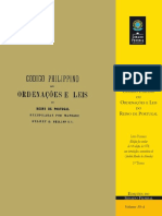 ALMEIDA, C. M. Código Filipino, Ou, Ordenações e Leis Do Reino de Portugal - Recopiladas Por Mandado d'El-Rey D. Filipe I. Tomo 1, 2012