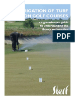 Irrigation of Turf On Golf Courses: - A Greenkeeper Guide To Understanding The Theory and Practice