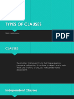 Pertemuan Ke 5 Types of Clauses