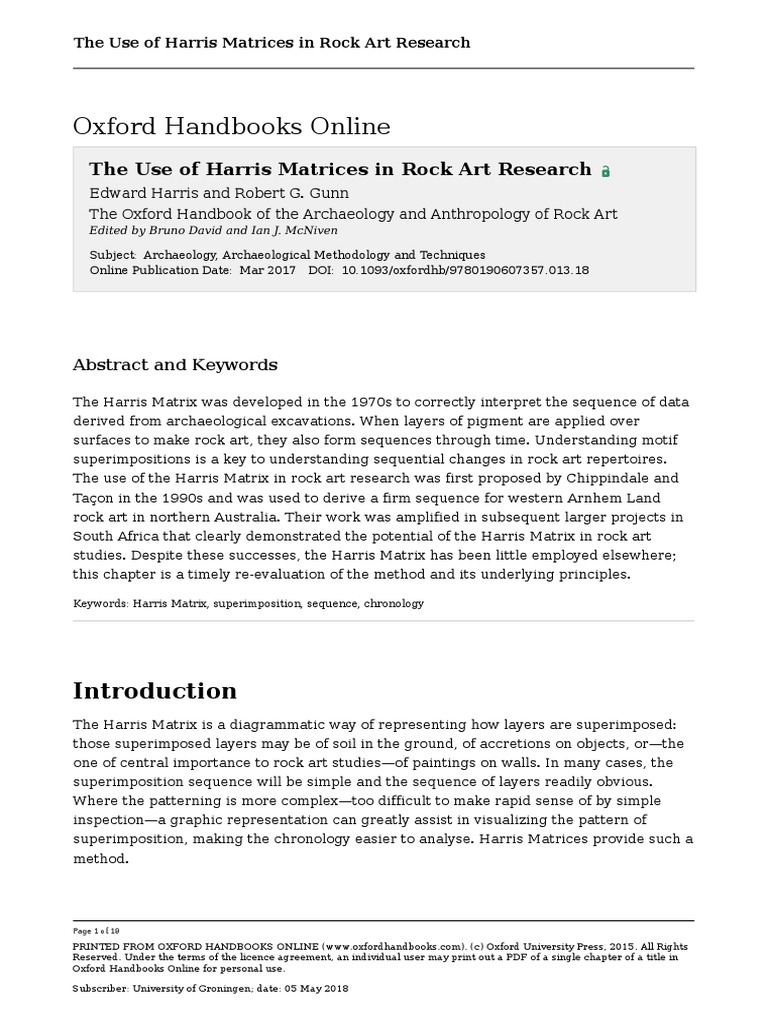The Use of Harris Matrices in Rock Art | PDF | Stratigraphy | Science
