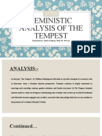 Feministic Analysis of the Tempest