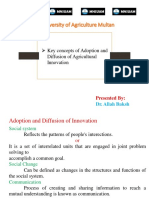 Adoption and Diffusion of Agricultural Innovation