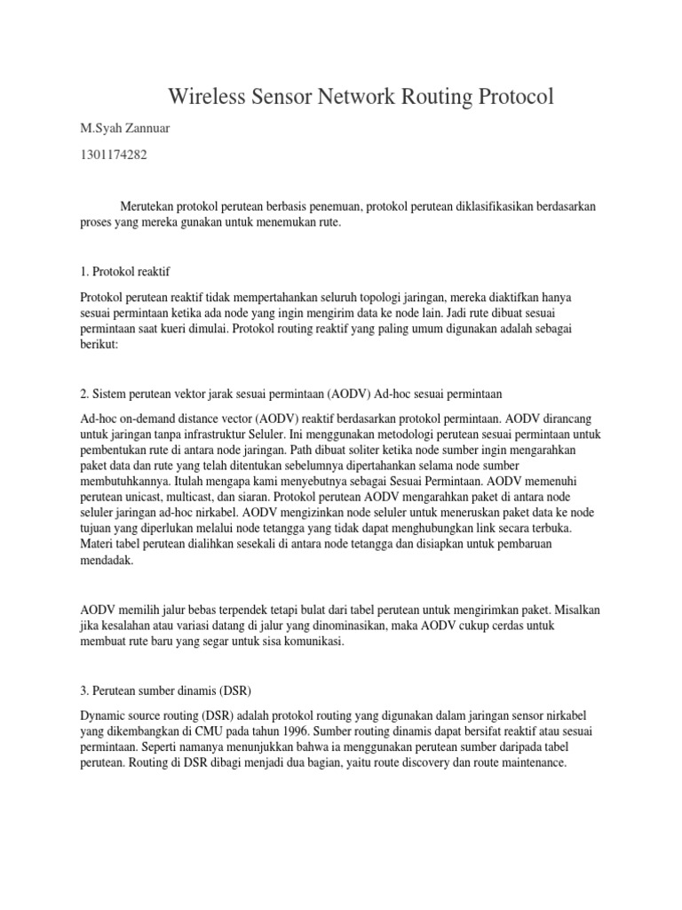 Wireless Sensor Network Routing Protocol M Syah Zannuar PDF