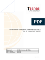 Criteria For Laboratory Accreditation in The Field of Volume Metrology