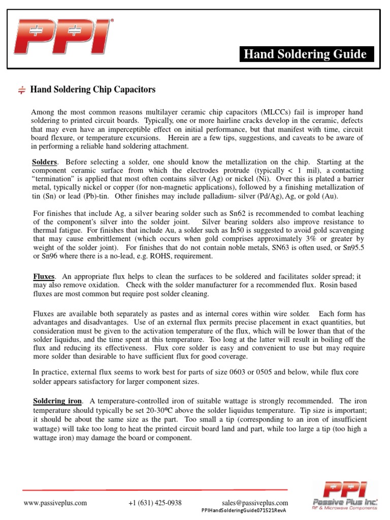 Soldering Guide PPI PDF Soldering Solder