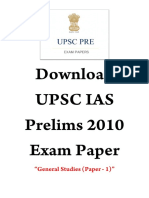 UPSC IAS Civil Services Prelims Exam Paper 2010 GS Paper 1 - WWW - Dhyeyaias.com