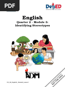 English: Quarter 2 - Module 3: Identifying Stereotypes