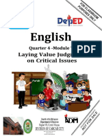 English: Laying Value Judgment On Critical Issues